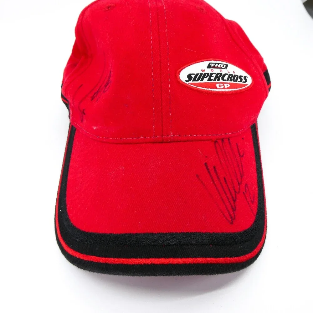 Dirt Bike Hat Mens Adjustable Red Strap‎ Baseball Cap Supercross GP THQ World
